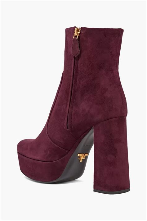 Prada suede platform boots